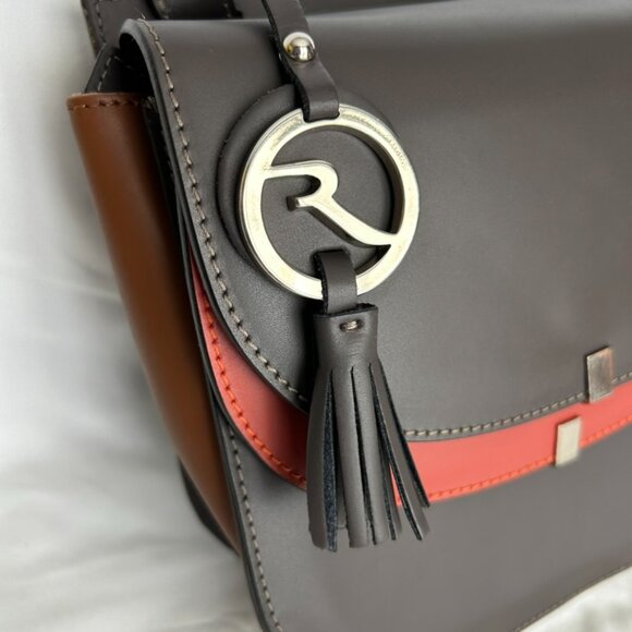 VARRIALE Saddle Crossbody Bag Purse Tricolor Genuine Leather Italy Travel - Picture 10 of 16